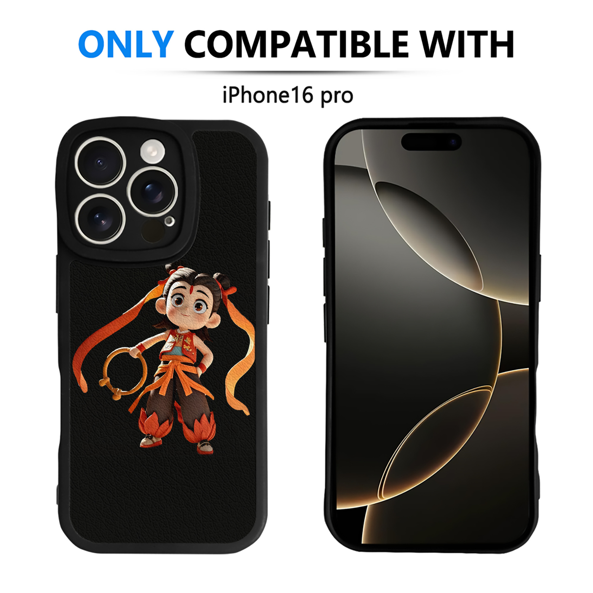 （画像用） Ne Zha 2 ナタ 魔童の大暴れ 【iPhone 16シリーズ対応】シリコンスマホケース（レザー調） 材質：シリコン